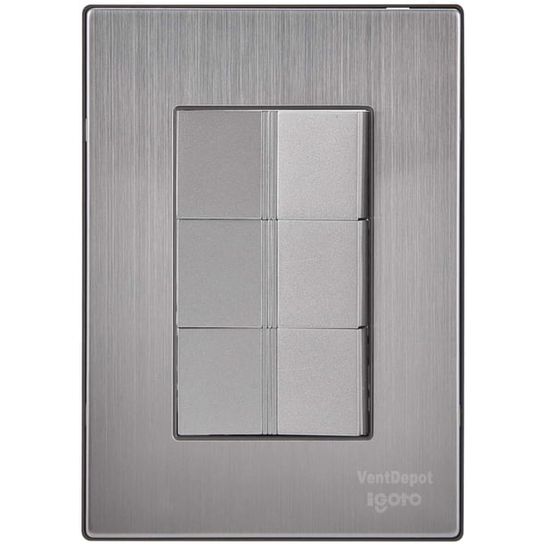 Apagadores de Pared Inoxium3ASilver 1Pza Apagadorx3 125-250VCA 10A 50/60Hz Plateado Acero Inoxidable/PC.