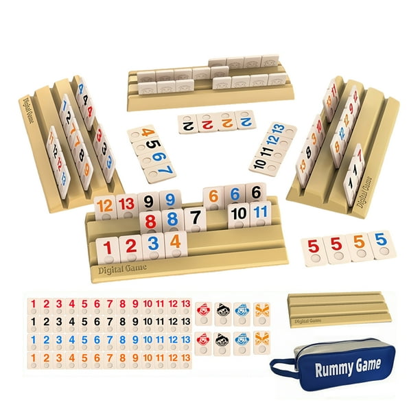 Bewildely Juego de de madera para 2-4 jugadores. Tarjetas digitales israelíes. Diversión para todas las edades. 104 tarjetas digitales. Juegos de cartas amarillo