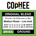thumbnail image 4 of COpHEE - Low Acid Coffee for Reflux, Heartburn and Indigestion - 32 oz Ground Medium Roast Arabica, 4 of 5