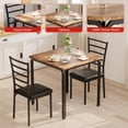 thumbnail image 3 of Space-Saving Compact Dining Table Set for 2 – Modern Square Table with 2 Chairs – Perfect for Small Apartments, Kitchens, or Breakfast Nooks, 3 of 8