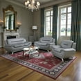 thumbnail image 2 of Cosmic Homes Gilan 3-Piece Faux Leather Living Room Furniture Set – Sofa, Loveseat & Chair – Modern Grey Upholstery, 2 of 7
