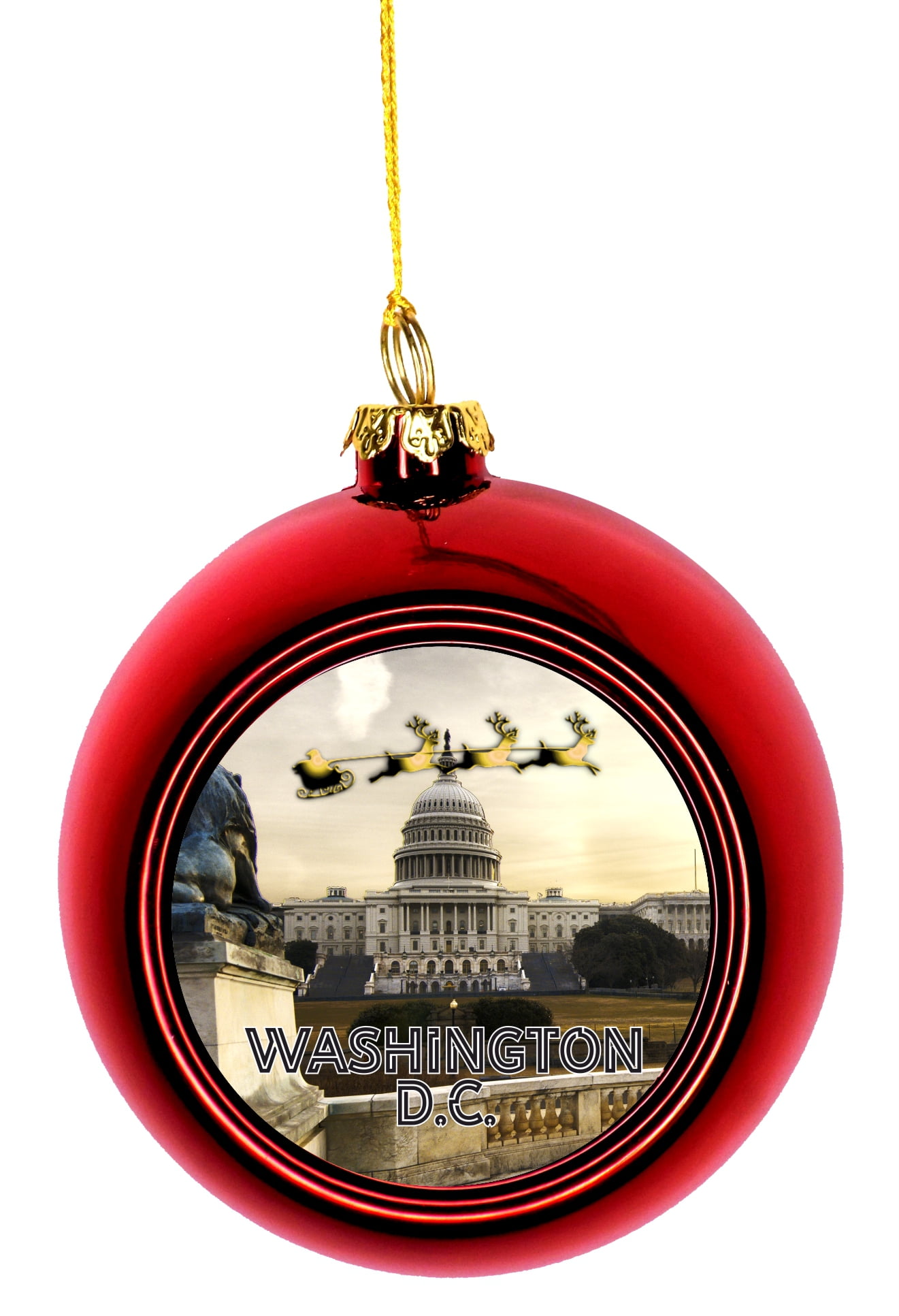 Christmas Ornaments USA Christmas Décor Santa US Capitol D.C. Ball