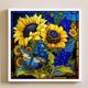 thumbnail image 4 of Hilo de algodón bordado completo Wdftyju punto de cruz girasol con vidriera 14CT, 4 of 9