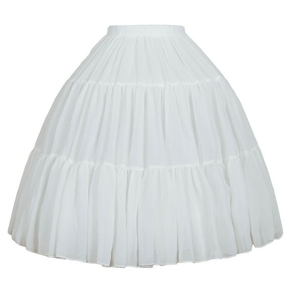 FAIOIN Crinoline Underskirt Short Petticoat Cage for Women Girls Bridal Dress Vintage Ball Gown Adjustable Hoop Skirt White