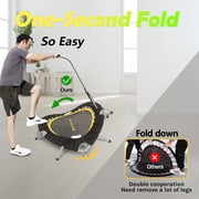 SkyBound Boogie Bounce Foldable Mini Trampoline 40 Inch, in-Home Cardio Fitness Rebounder with Adjustable T-Bar Handle,Exercise Trampoline for Adult, Fitness Trampoline for Workout Trainer