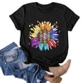 thumbnail image 2 of CHOK T-Shirt à Manches Courtes pour Femmes Blouse pour Femmes T-Shirt à Manches Courtes Hauts Imprimés Plage Décontracté Haut Ample, 2 of 5