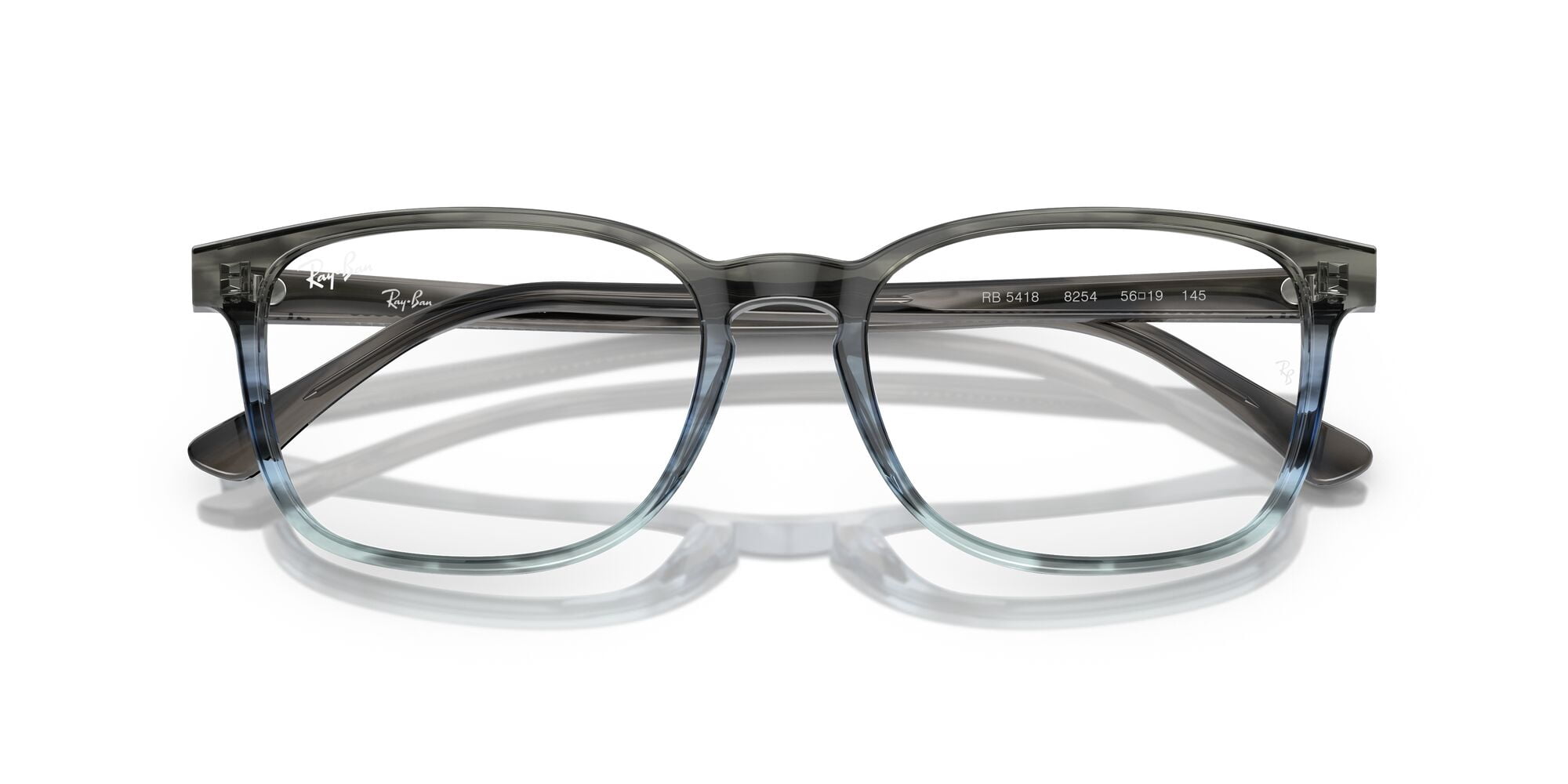 Ray-Ban Optics Glasses RB5418 Prescription Eyeglasses with Case, Striped Gray Gradient Blue with Demo Lens, Size 56