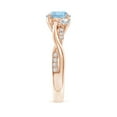 thumbnail image 3 of Angara Natural 1.12 Ct. Aquamarine with Diamond Side Stone Ring in 14K Rose Gold for Women (Ring Size: 3.5), 3 of 10