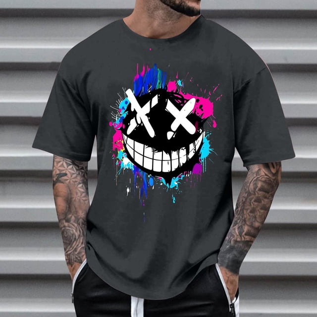 Wpawbk Summer Men's Fast-Drying Polyester T-Shirt, Breathable Sports Top, 3D Cut, Comfortable Crew Neck for Gym, Running, Basketball, Cycling, Active Wear