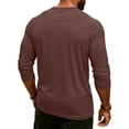 thumbnail image 5 of Resicozy Mens Henley 3/4 Length Sleeve Shirts Soft Button Tees Casual Fashion Solid Color T-Shirts Brown 2XL, 5 of 7