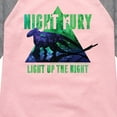 thumbnail image 3 of How to Train Your Dragon - Night Fury Light Up The Night - Toddler And Youth Girls Raglan Graphic T-Shirt, 3 of 4