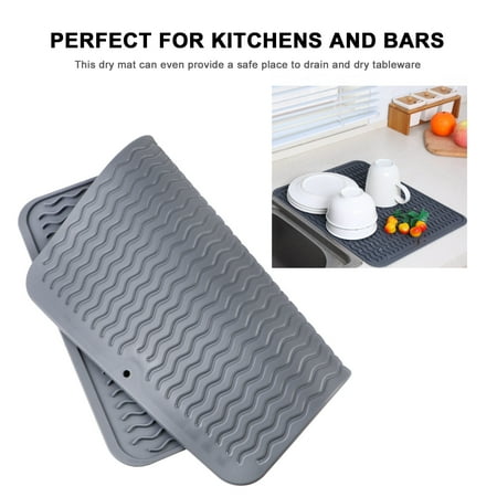 

1pc Kitchen Dish Drying Mat Wave Grain Mat Drain Pad Table Mat (Large Size)