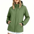 thumbnail image 2 of Cmfcve Rain Jacket for Women Waterproof Lightweight Windbreaker Jacket with Hood Packable Zipper Raincoat with Pockets M-4XL, 2 of 7