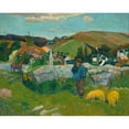 thumbnail image 2 of Paul Gauguin 24x20 Gold Ornate Framed and Double Matted Museum Art Print Titled - The Swineherd (1888), 2 of 4