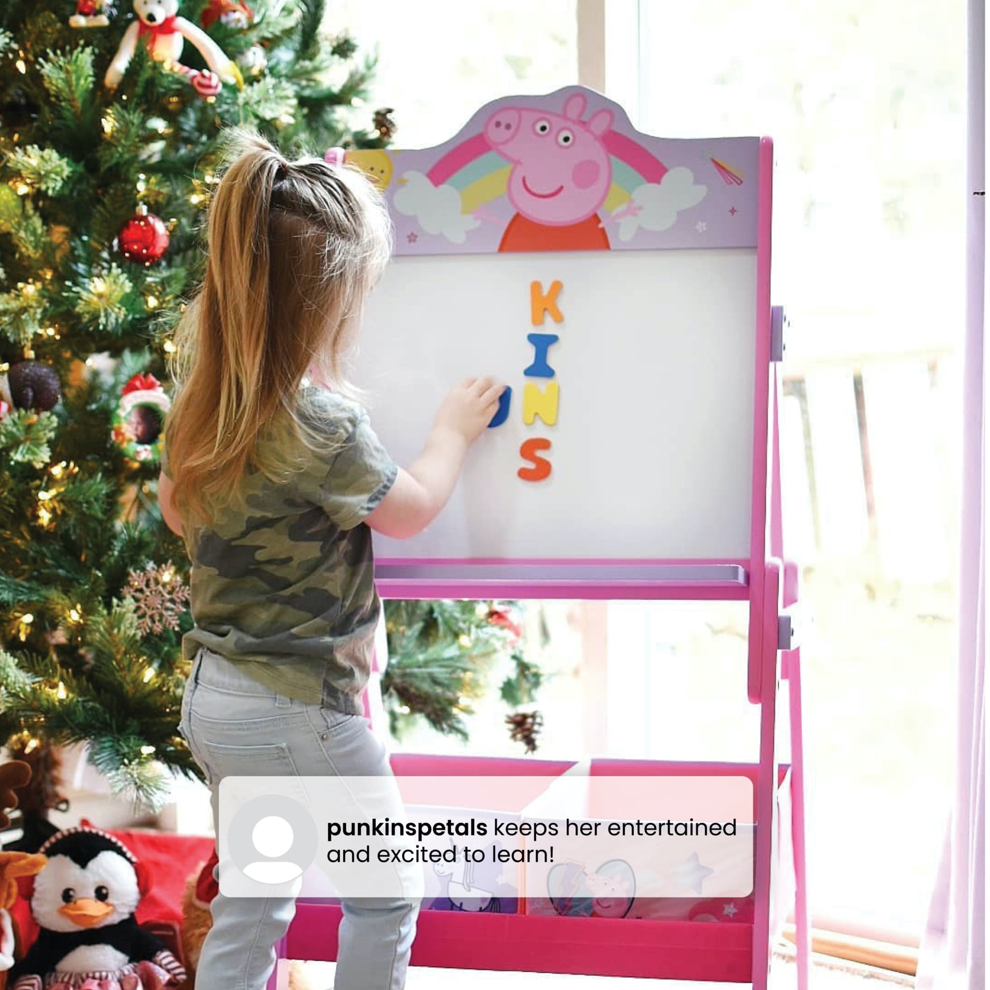 Peppa Pig Wooden Activity Easel with Storage by Delta Children, Greenguard Gold Certified