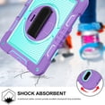 thumbnail image 7 of Dteck Heavy Duty for iPad 10th Generation Case with Screen Protector Film, 2022 iPad 10.9 inch Case with Crossbody Shoulder/Hand Strap Rotatable Stand, Hybrid Shockproof Rugged Shell,Purple+Mint, 7 of 7
