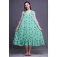 thumbnail image 2 of Bimba Chemises de Nuit en Coton Imprimé Papillons Verts Aquamarine & Colorés pour Femmes Robe de Nuit Sans Manches Maxi Robe Grand, 2 of 6