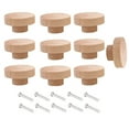 thumbnail image 1 of 10 Pomos Redondos de Madera Sin Terminar para Cajones, 50 Mm de DiáMetro, Muebles de Madera, Tiradores de Tocador, 1 of 8