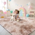 thumbnail image 2 of Buganda Soft Shag Area Rug, Washable Non-Slip Rug for Living Room Bedroom, Modern Decor Carpet, 5'X8', Beige, 2 of 6