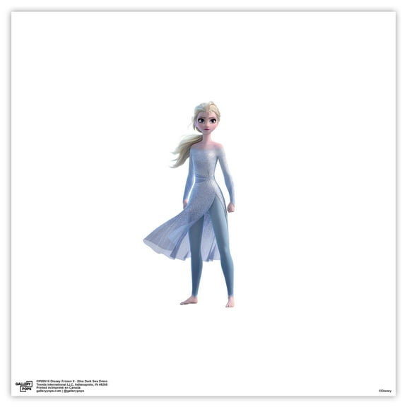 Gallery Pops Disney Frozen II - Elsa Dark Sea Dress Wall Art, Unframed Version, 12" x 12"