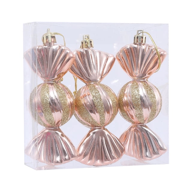 Decoraciones Del Árbol de Navidad, 3Pcs Decoraciones Colgantes de Dulces de Navidad Glitter, Frascos de Dulces Decorativos de Mentas de Plástico para la Decoración de la Fiesta Del Hogar Del Árbol