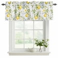 thumbnail image 2 of Summer Lemon Valances for Windows, Watercolor Yellow Spring Floral Botanical Light Filtering Kitchen Curtains, Rod Pocket Window Valance Curtains for Living Room Bedroom, 60" W x 18" L, 2 Panels, 2 of 9