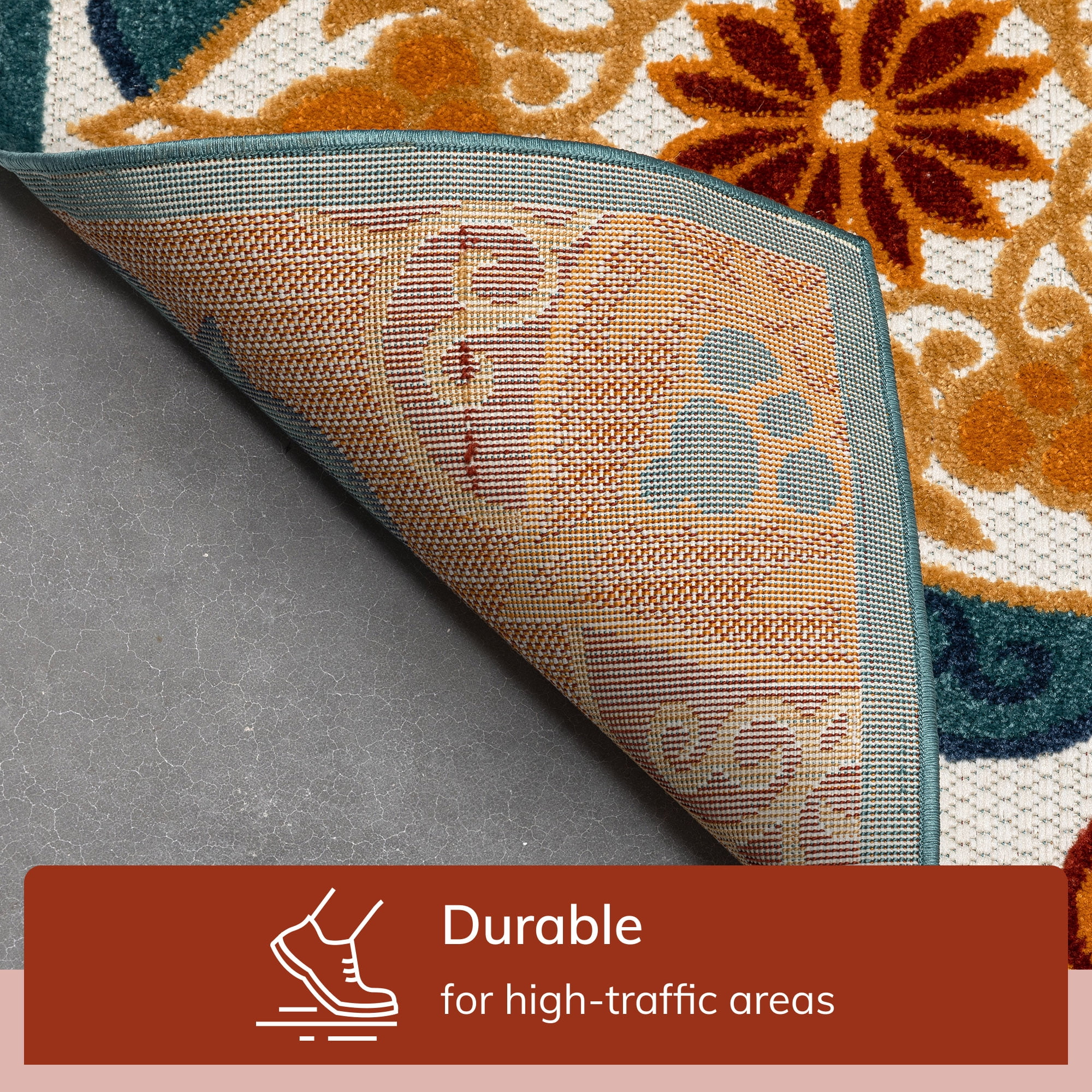 Well Woven Dorado Cabo Modern Geometric Multi Indoor/Outdoor High-Low Pile 2'7" x 9'10" Runner Rug