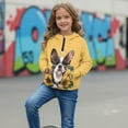 thumbnail image 3 of Xoenoiee Boston Terrier Sunflower Print Girls Zip Up Hoodie Oversized Sweatshirt Cute Trendy Zipper Pullover Tops Teen Girl Casual Mock Neck Fall Winter Sweater, 9-10 Years, 3 of 7