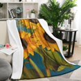 thumbnail image 2 of Cozy Sunflower Blanket: 50x60in Soft Throw Blanket for Home Decor Perfect for Sofa or Bed Bed Throw Blanket Holiday Gift for Girl Woman Kid, 2 of 5