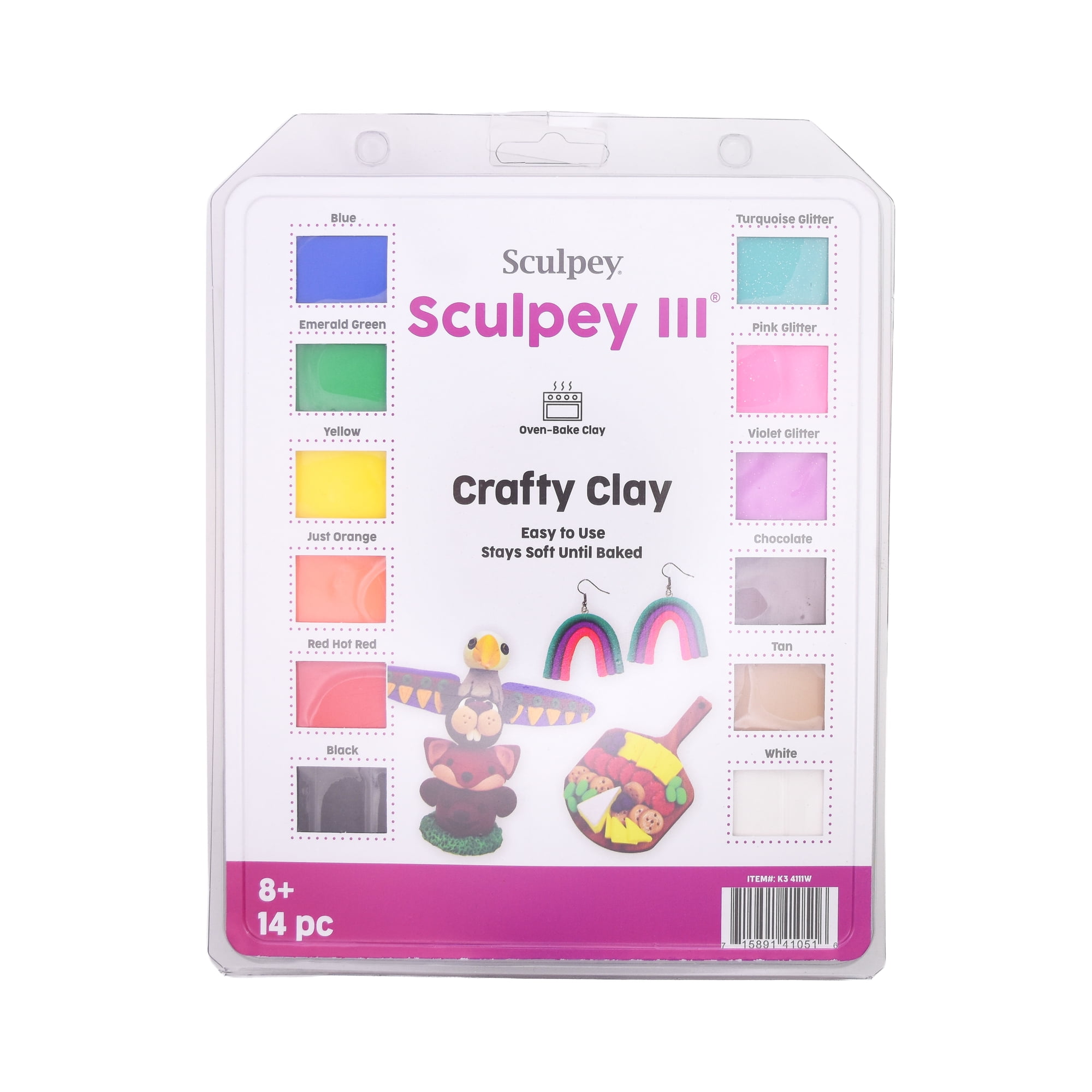 Sculpey Brand Crafty & Oven Bake Clay Variety Pack, 14 Count Age Group +8