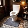 thumbnail image 3 of Non Toilet Floor Mat 16x20,Bath Rug Around Toilet Base,U Shaped Bathroom Floormat,Memory Foam Toilet Floor Rug,Machine Washable, 3 of 6