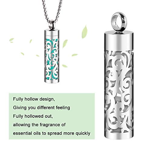 Maromalife Essential Oil Necklace for Women Aromatherapy Pendant Necklace 316L Stainless Steel Diffuser Necklace Essential Oil Jewelry Gift for Men