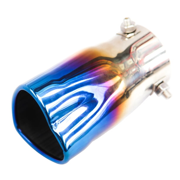 JShteea Punta Escape Coche Acero Inoxidable Borde Corazón Atornillado Entrada 2 5 Pulgadas (azul)