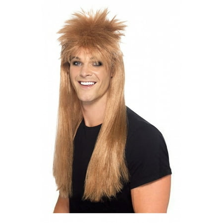 80's Rocker Long Mullet Costume Wig Adult: Brown