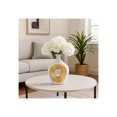 thumbnail image 3 of Elegant Ceramic Vase with Hollow Center for Living Room Decor - Contemporary Flower Vase for Home Decor and Room Display - Sculptural Accent for Bedroom, House, Office and Table - 13", White & Gold, 3 of 14