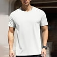 thumbnail image 2 of Men's Summer Short Sleeve T-Shirt Ice Silk Breathable Athletic Muscle Fit Casual Sports Top Lightweight Comfortable Tee Mens Basic Tee Shirts Summer Classic T-Shirts, 2 of 4