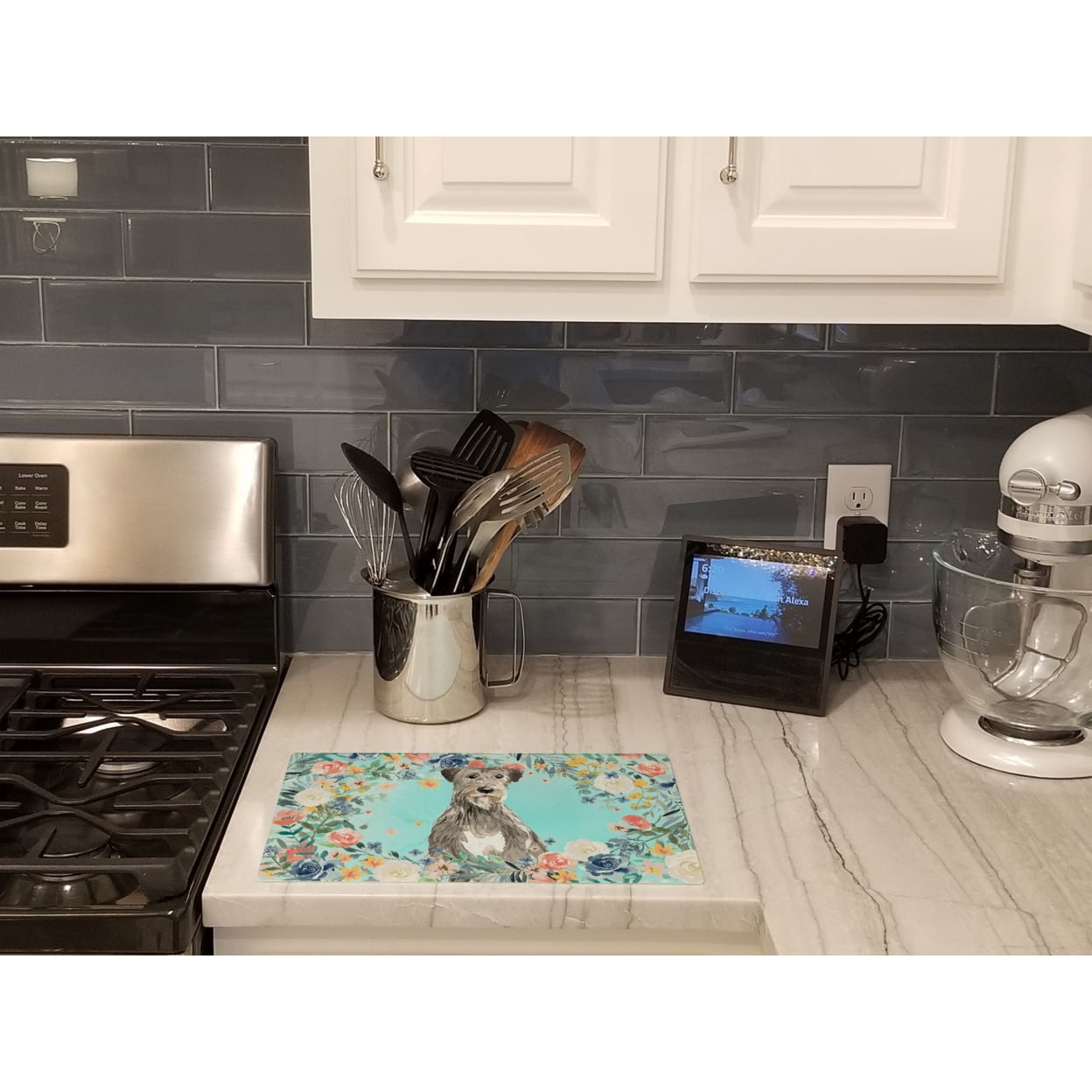 Carolines Treasures CK3423LCB Irish Wolfhound Glass Cutting Board Large, 12H x 16W, multicolor