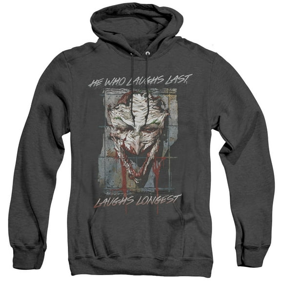 Batman Just For Laughs Adult Heather Hoodie Sweatshirt Black
