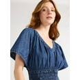 thumbnail image 3 of Free Assembly Womens Flutter Sleeve Midi Dress, Size XS-XXL, 3 of 3