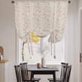 thumbnail image 3 of Beige Pink Floral Balloon Curtains for Windows, Bedroom Curtains 54 Inch Length, Spring Flowers Tie Up Curtains Panels Thermal Insulated Bathroom Curtains Window 42"x54", 3 of 8