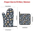 thumbnail image 2 of Pofeuu Cartoon Animals Print Oven Mitts and Pot Holders 4 pcs Set,High Heat Resistant 500 Degree Extra Thicken Long Kitchen Cotton Oven Glove for Cooking, 2 of 6