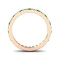 thumbnail image 3 of Emerald Brilliant-Cut Round 2 mm Stackable Eternity Ring 925 Sterling Silver Rose Gold Plated Gemstone Jewelry For Women Gift By KIRAN FINE JEWELS, 3 of 5