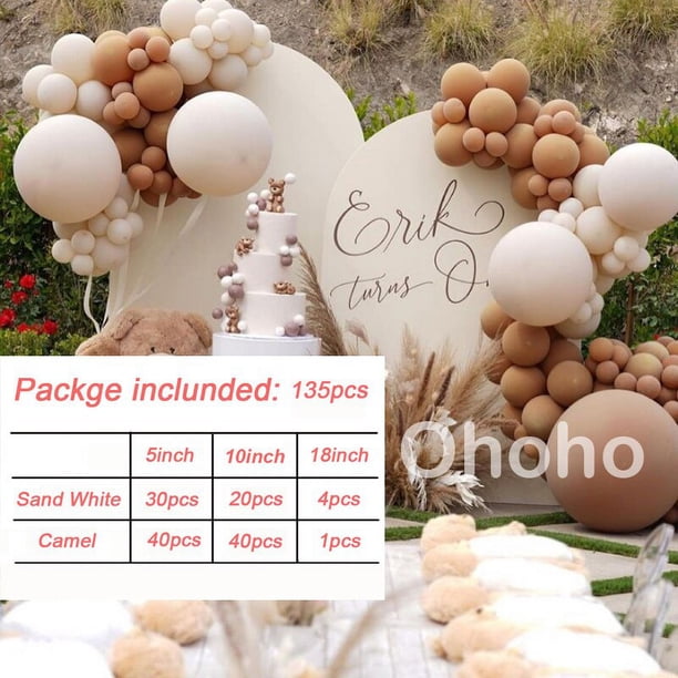 Kit de arco de guirnalda de globos blanco crema Beige, decoración de compromiso, boda, Bautismo, Baby Shower, fiesta de cumpleaños