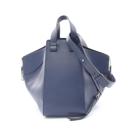 Pre-Owned Loewe Hammock Medium 2-Way Handbag, Leather, Women's, Navy
