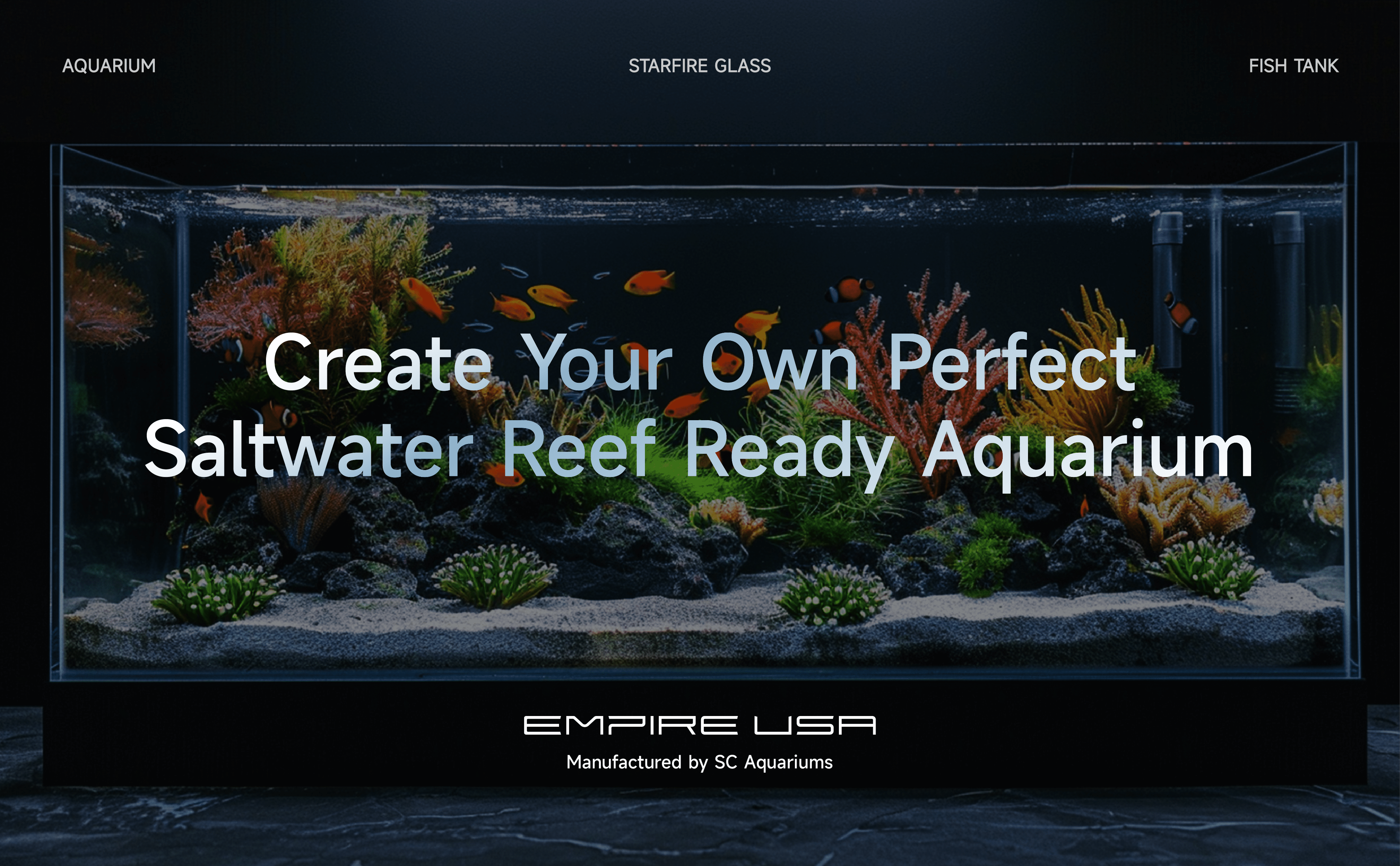 SC Aquariums 34G Starfire Aquarium w/Center Overflow 24x18x18 H 10mm Starfire/Low Iron Glass, Return Pump Included, Ready to get Wet