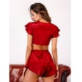 thumbnail image 2 of Women Mesh Fashion Home Sexy Sleep Deep V Underwear Shorts Suit, 2 of 2