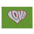 thumbnail image 2 of Groovy Cutting Board, Heart Illustration on Paisley Background Centre of Love Nutrient Retro Design, Decorative Tempered Glass Cutting and Serving Board, Large Size, Green White Pink, by Ambesonne, 2 of 5