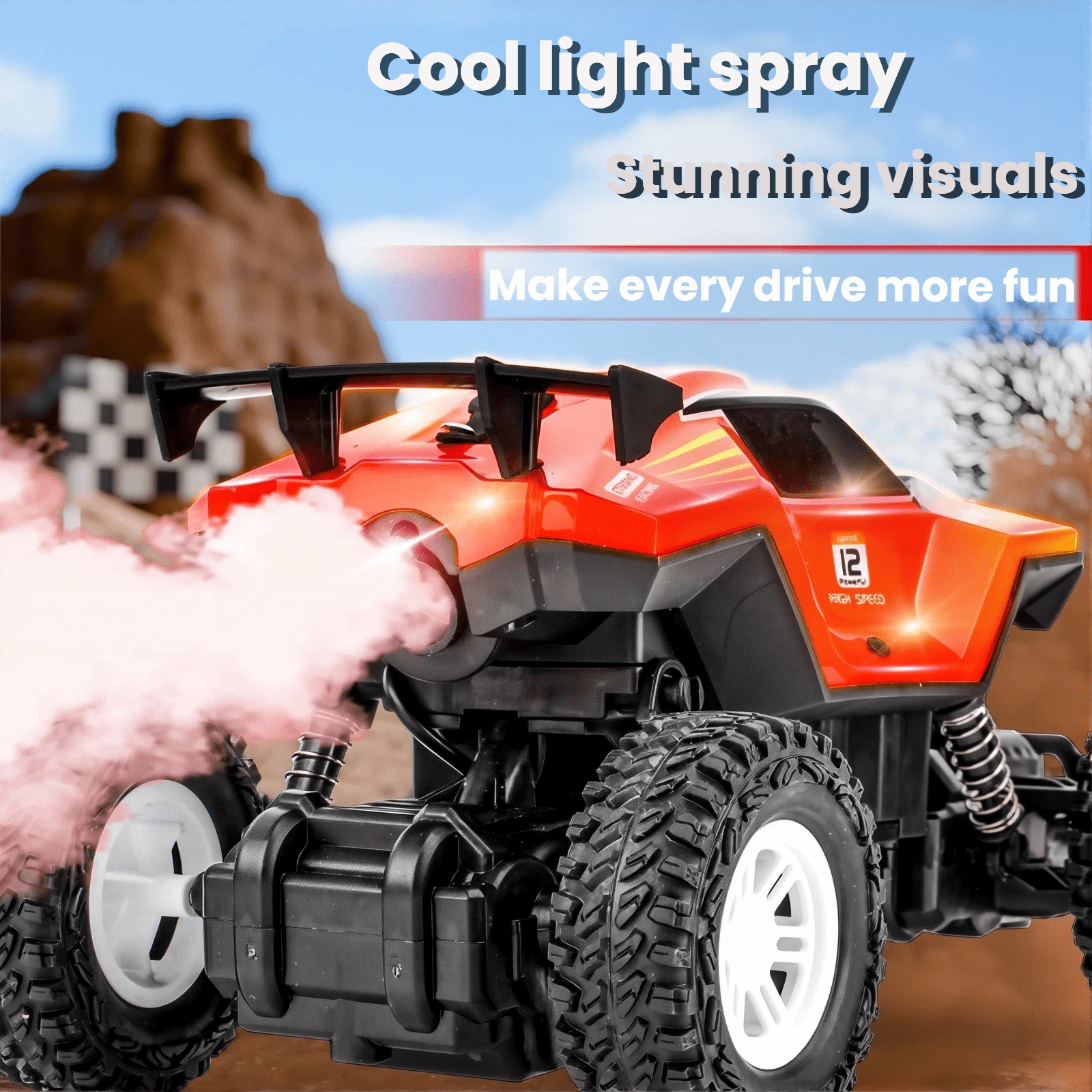 ZOGYMOZ Rc Monster Truck Off-Road Remote Control Car, 20KM/H All-Terrain Rock Crawler with 2 Rechargeable Battery