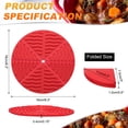 thumbnail image 2 of Uxcell 4 Pcs Alfombrilla de Silicona Plegable para Ollas Calientes, Rojo, 2 of 7