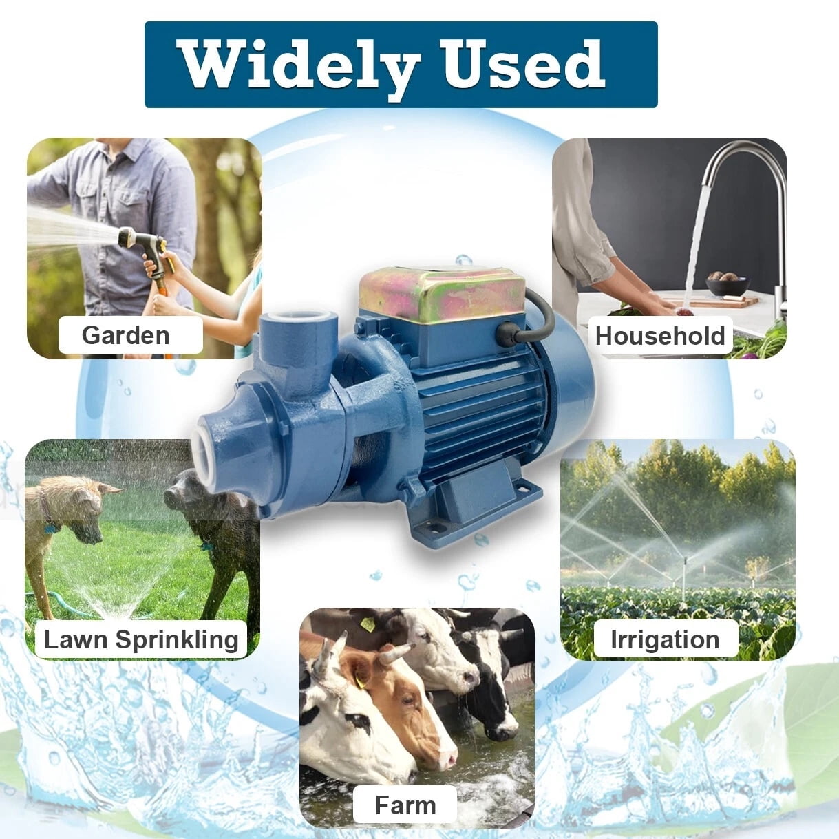 iMeshbean 1/2Hp Clear Water Pump Electric Centrifugal Self Priming Pump Industrial Farm Pool